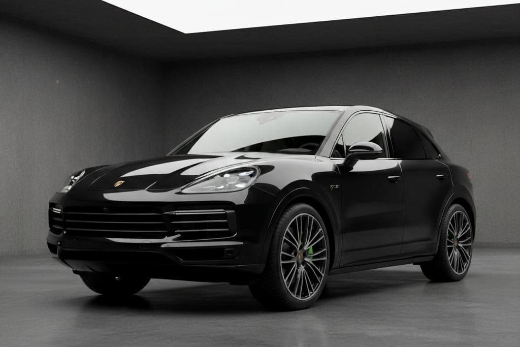 Porsche Cayenne Turbo E-Hybrid Coupé, 2025 — вид спереди три четверти